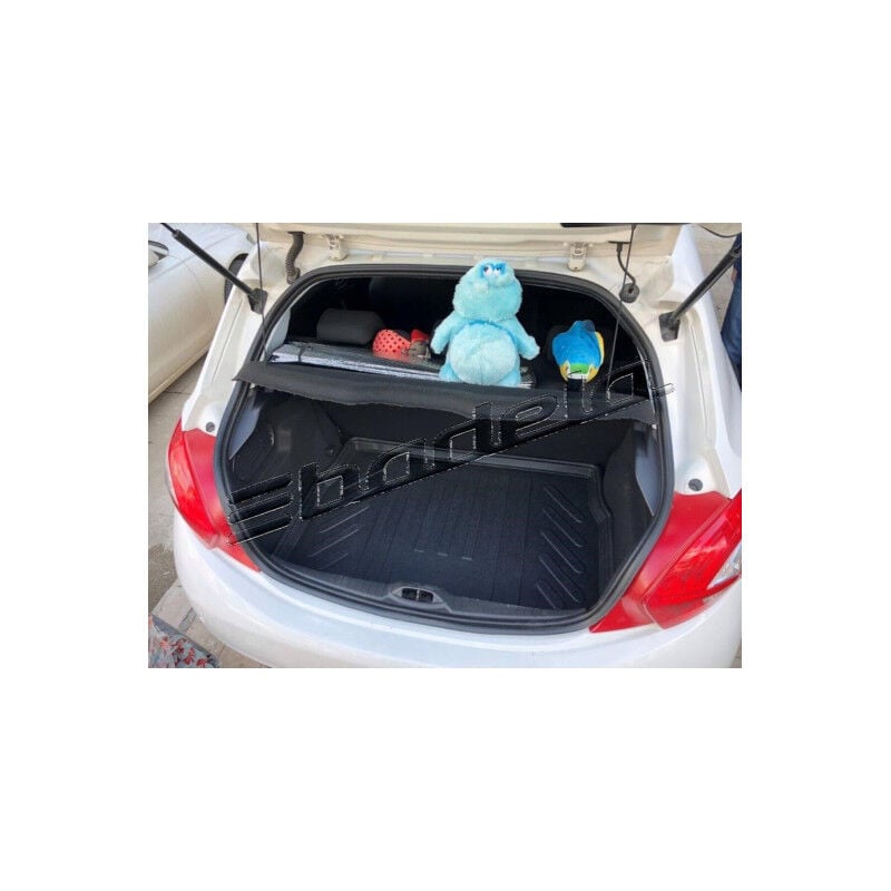 Peugeot 208 Hatchback 2012-2020 Siyah 3D Kauçuk Kokusuz Bagaj Havuzu