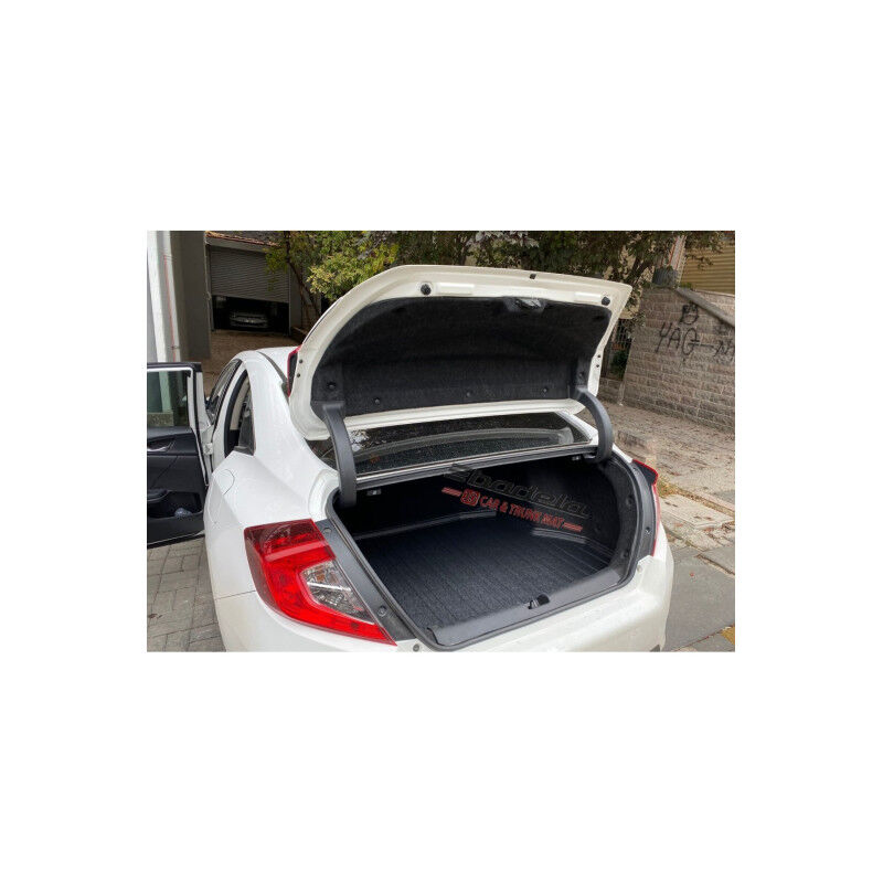 Honda Civic Sedan 2016-2021 Siyah 3D Kauçuk Kokusuz Bagaj Havuzu