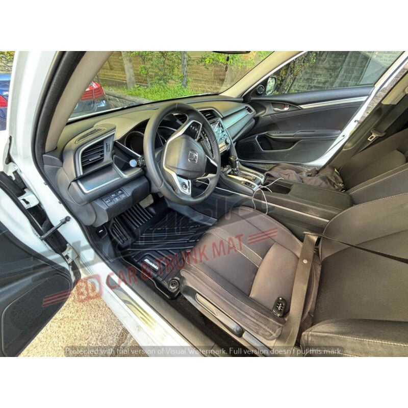Honda Civic FC5 Sedan 2016-2021 Siyah 7D Oto Paspas Tam Uyumlu Tam Koruma