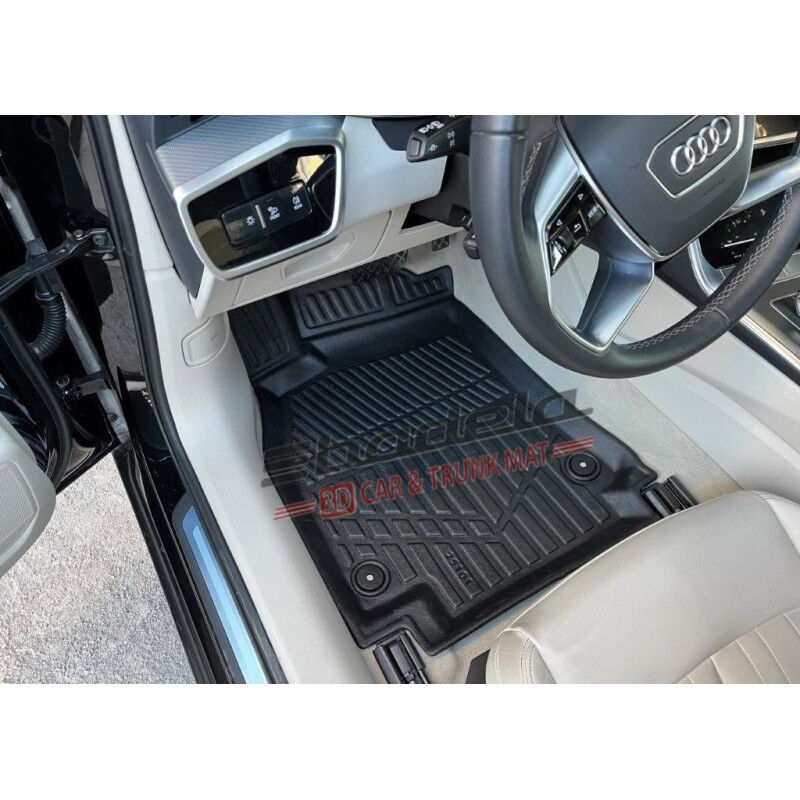 Audi A6 C9 2025-2026 Siyah 3D Kauçuk Kokusuz Oto Paspas Tam Uyumlu Tam Koruma