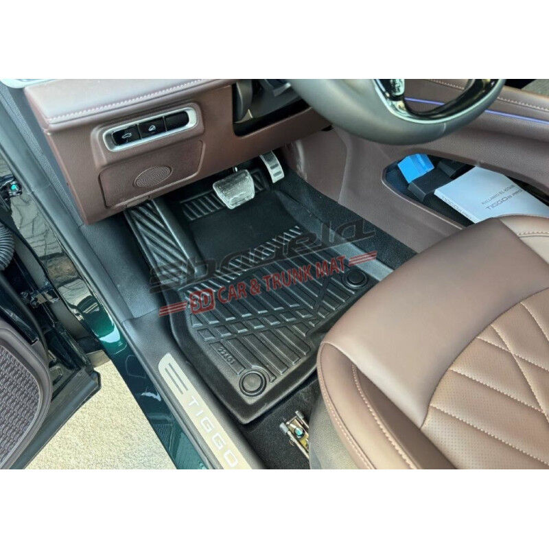 Chery Tiggo 8 2025-2026 Siyah 3D Kauçuk Kokusuz Oto Paspas Tam Uyumlu Tam Koruma