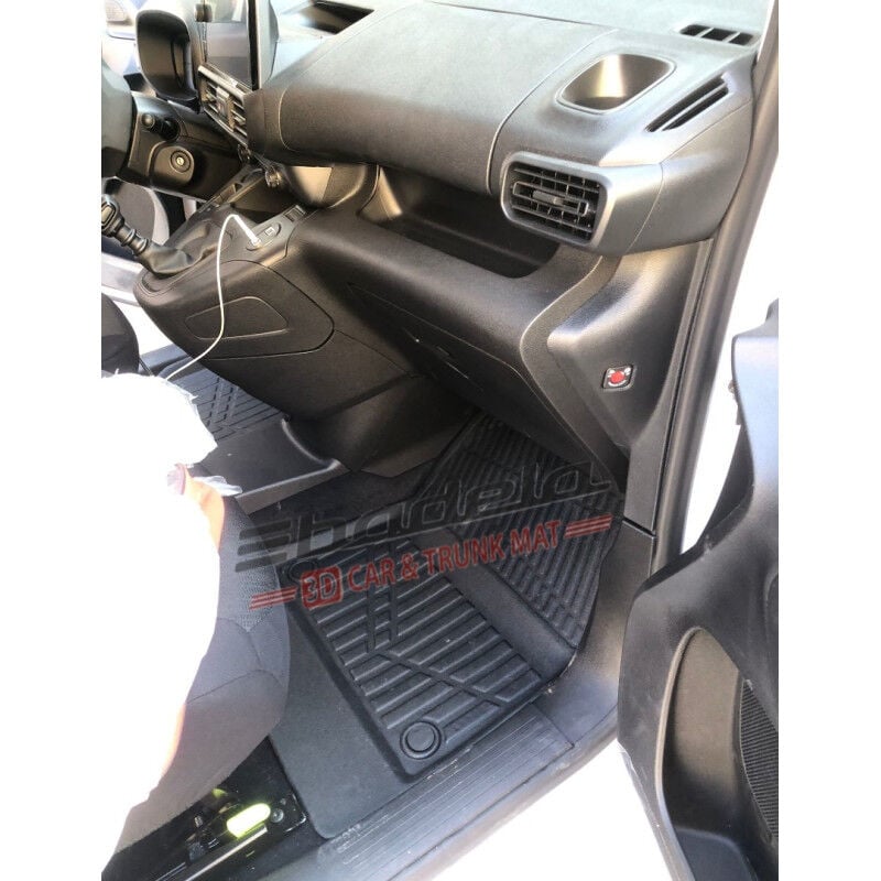 Fiat Doblo Cargo Panelvan 2023-2026 Siyah 3D Kauçuk Kokusuz 2'li Ön Oto Paspas Tam Uyumlu Tam Koruma