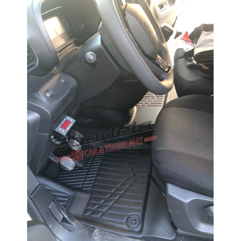 Fiat Doblo Cargo Panelvan 2021-2022 Siyah 3D Kauçuk Kokusuz 2'li Ön Oto Paspas Tam Uyumlu Tam Koruma