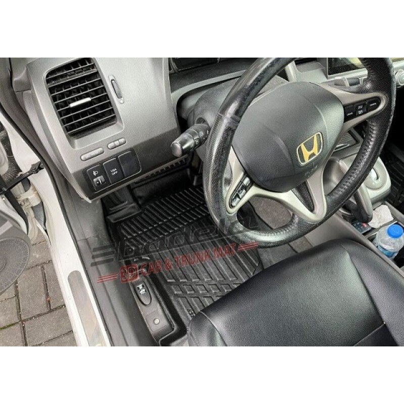 Honda Civic FD6 Sedan 2006-2012 Siyah 3D Kauçuk Kokusuz Oto Paspas Tam Uyumlu Tam Koruma
