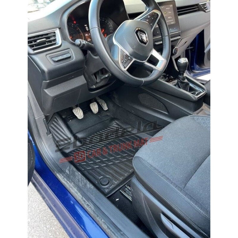 Renault Clio 5 BJA Hatchback 2019-2025 Siyah 3D Kauçuk Kokusuz Oto Paspas Tam Uyumlu Tam Koruma