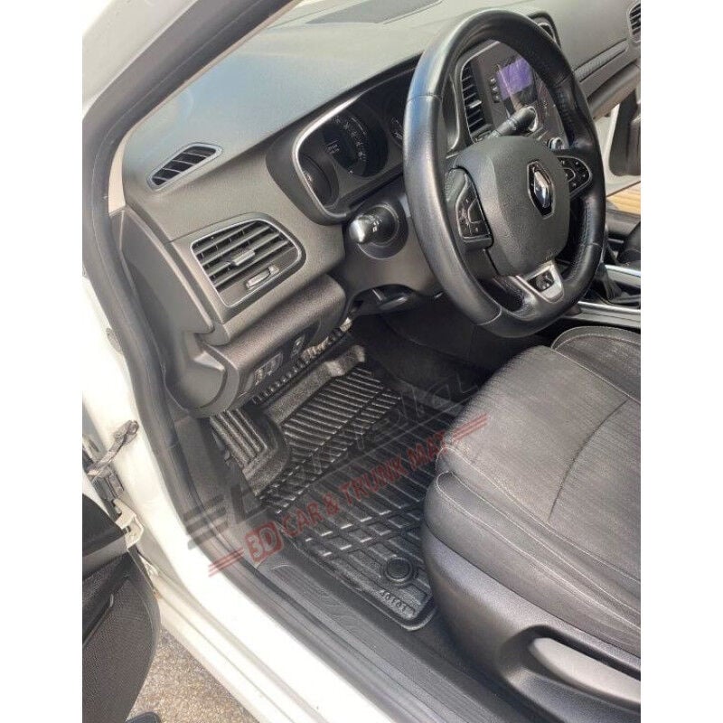 Renault Megane 4 LFF Sedan 2016-2026 Siyah 3D Kauçuk Kokusuz Oto Paspas Tam Uyumlu Tam Koruma