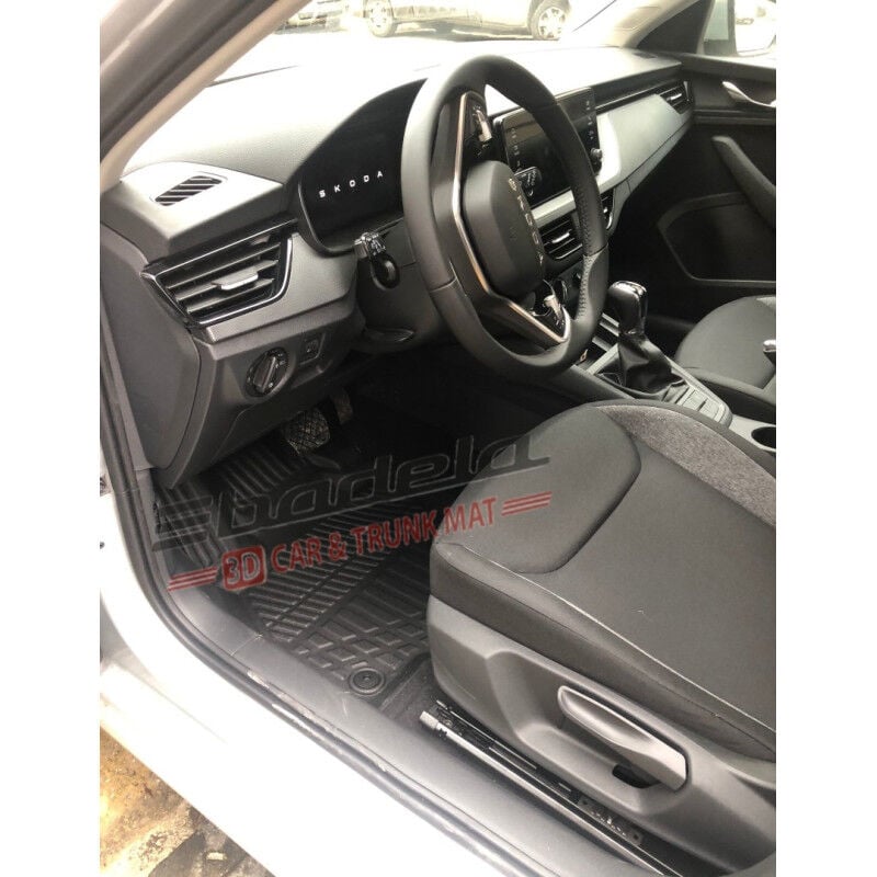 Skoda Scala NW1 Hatchback 2020-2024 Siyah 3D Kauçuk Kokusuz Oto Paspas Tam Uyumlu Tam Koruma