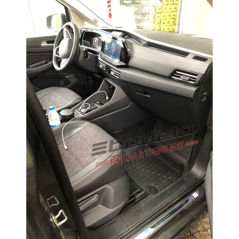 Volkswagen VW Caddy 5 Kombi 2021-2026 Siyah 3D Kauçuk Kokusuz Oto Paspas Tam Uyumlu Tam Koruma