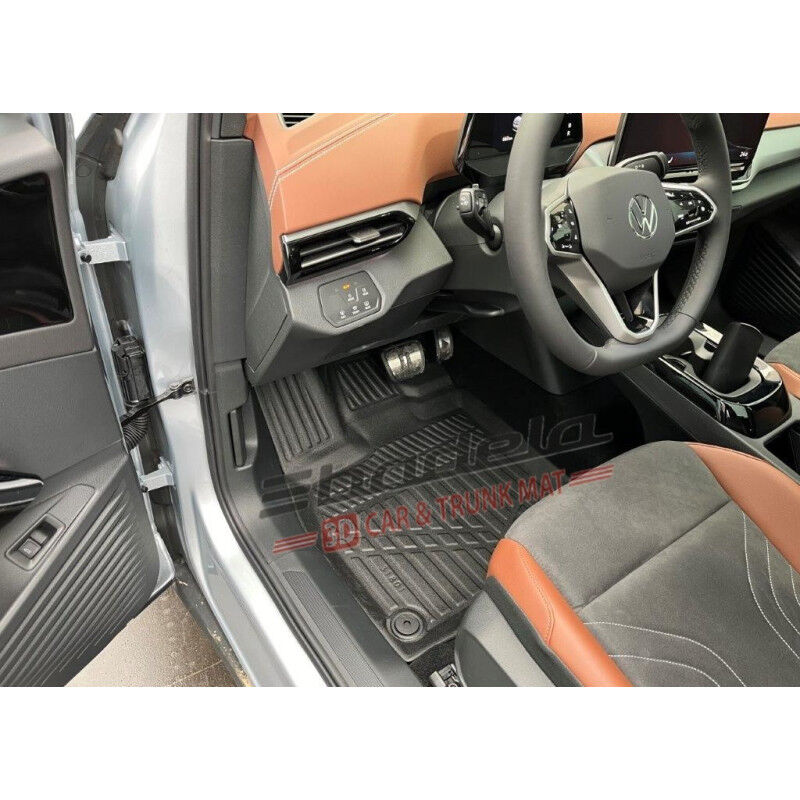 Volkswagen VW ID.4 Elektrikli SUV 2024-2026 Siyah 3D Kauçuk Kokusuz Oto Paspas Tam Uyumlu Tam Koruma