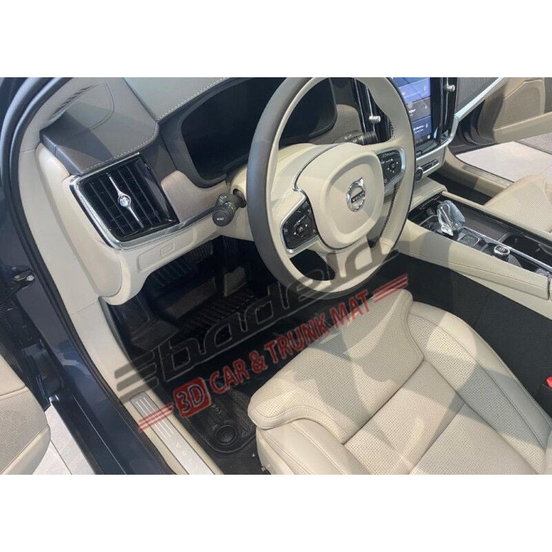Volvo S90 Sedan 2016-2024 Siyah 3D Kauçuk Kokusuz Oto Paspas Tam Uyumlu Tam Koruma