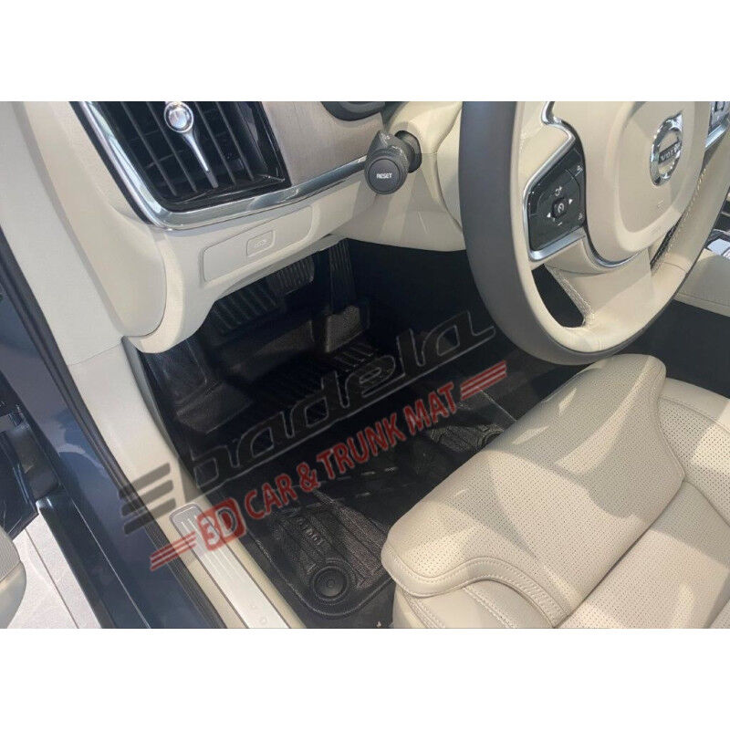 Volvo S90 Sedan 2016-2024 Siyah 3D Kauçuk Kokusuz Oto Paspas Tam Uyumlu Tam Koruma