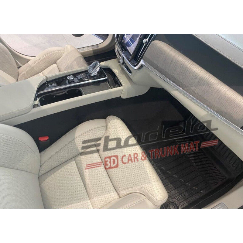 Volvo S90 Sedan 2016-2024 Siyah 3D Kauçuk Kokusuz Oto Paspas Tam Uyumlu Tam Koruma