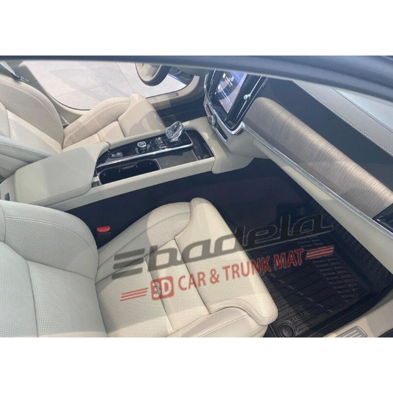 Volvo S90 Sedan 2016-2024 Siyah 3D Kauçuk Kokusuz Oto Paspas Tam Uyumlu Tam Koruma