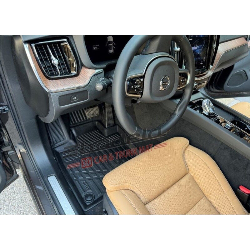 Volvo XC60 2. Nesil SUV 2017-2025 Siyah 3D Kauçuk Kokusuz Oto Paspas Tam Uyumlu Tam Koruma