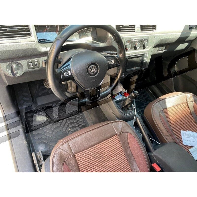 Volkswagen VW Caddy 3 4 2K Kombi 2003-2020 Siyah 5D Kauçuk Kokusuz Oto Paspas Tam Uyumlu Tam Koruma